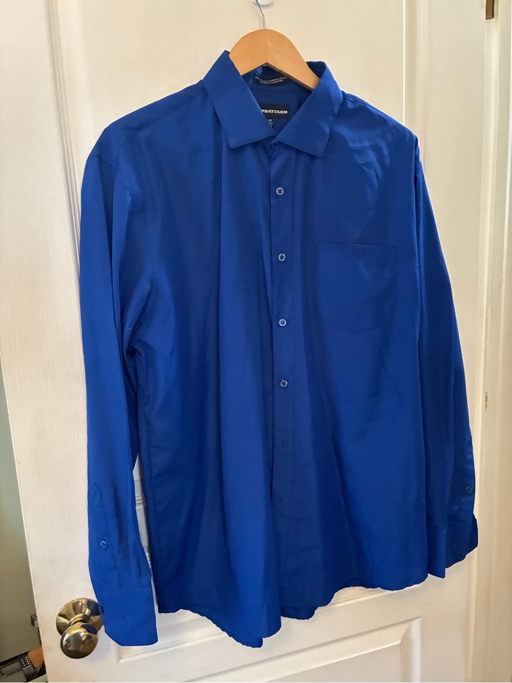 Phat Farm Men's Solid Royal Blue Dress Shirt